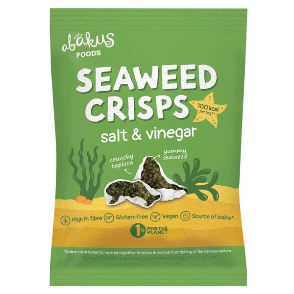 Abakus Foods Seaweed Crisps Salt & Vinegar 18g (Min. 6)