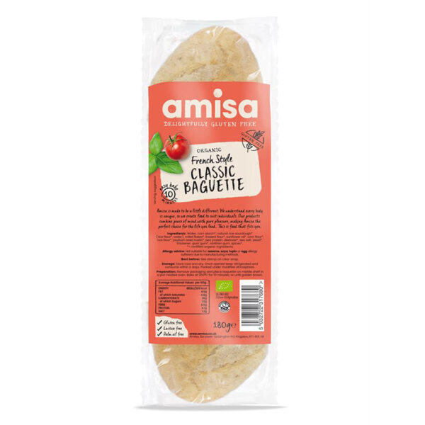 Amisa Organic GF French Style Classic Baguette 180g