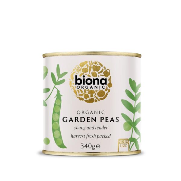 Biona Organic Garden Peas 340g (Min. 2)|Biona Organic Garden Peas 340g