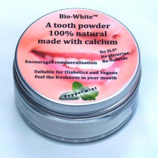Bio-White Organic Tooth Powder Peppermint Glass Jar