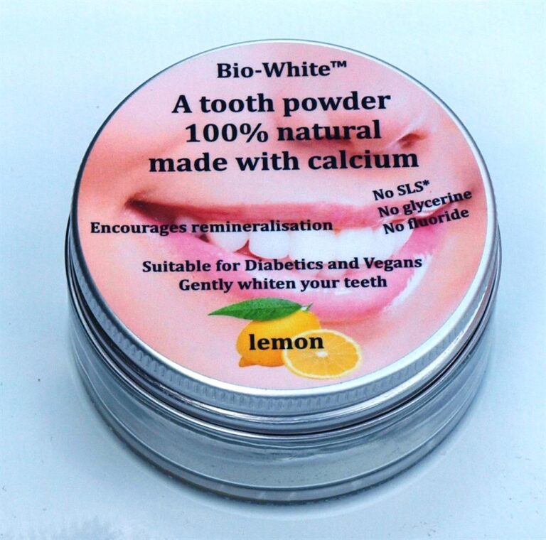 Bio-White Organic Tooth Powder Lemon Glass Jar