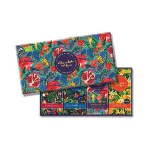 Chocolate and Love Pomegranate Vegan Gift Box: Green 4 x 80g