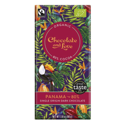 Chocolate and Love Organic FairTrade Extra Dark Panama Chocolate 80%