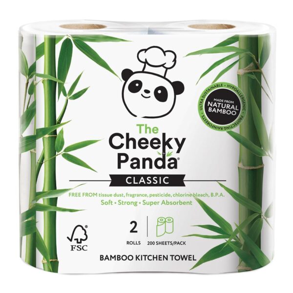 Cheeky Panda 100% Bamboo Kitchen Towel 2 Roll 200 Sheets