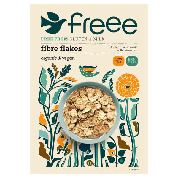 Doves Farm Fibre Flakes Organic 300g X 5|Doves Farm Fibre Flakes Organic 300g