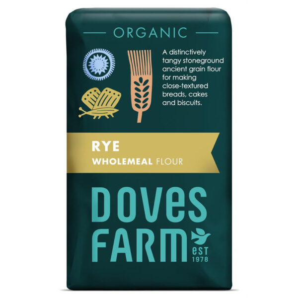 Doves Farm Organic Wholemeal Rye Flour 1kg X 5