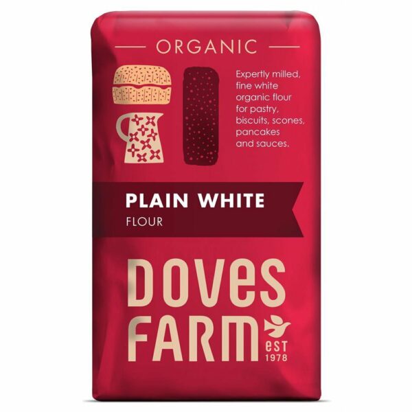 Doves Farm Organic Plain White Flour 1kg X 5