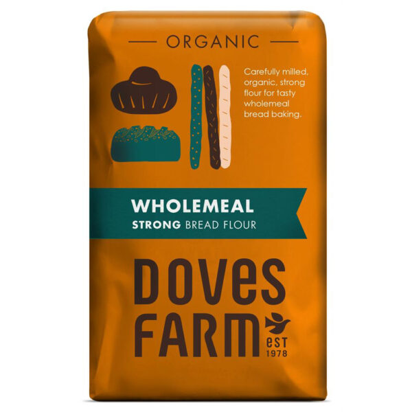 Doves Farm Organic Strong Wholemeal Meal Bread Flour 1.5kg X 5