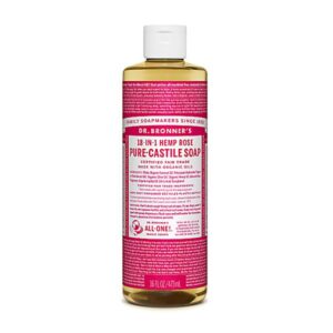 Dr Bronner Rose Castile Liquid Soap 473ml