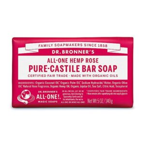 Dr Bronner Organic Rose Soap Bar 140g