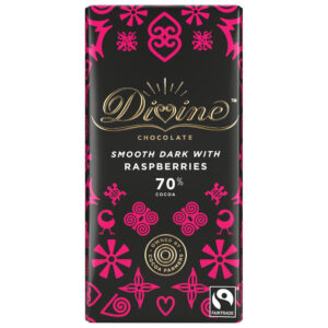 Divine Chocolate Dark Chocolate with Raspberries 90g