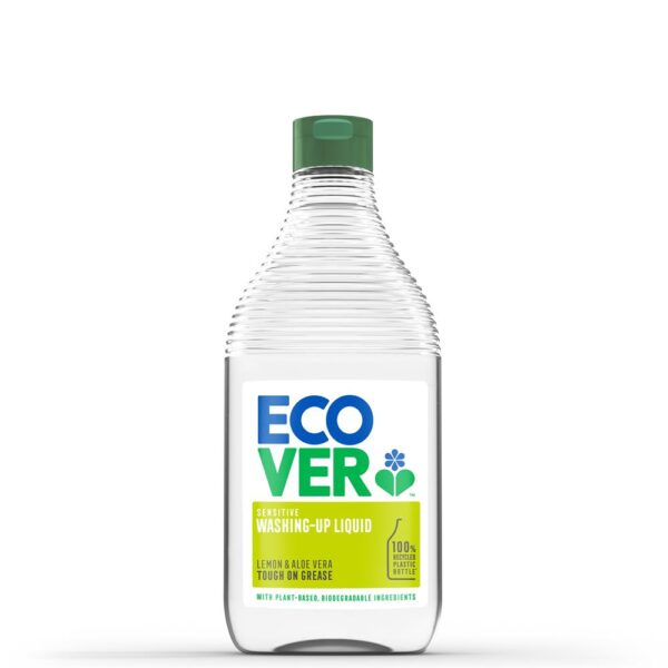 Ecover Washing Up Liquid Lemon & Aloe Vera 450ml X 8|Ecover Washing Up Liquid Lemon & Aloe Vera 450ml (Min. 8)