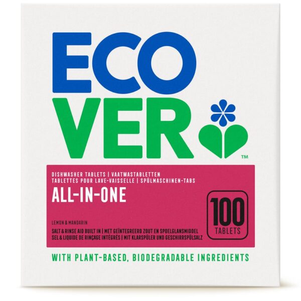 Ecover Dishwasher Tablets All In One XL 100 Tabs