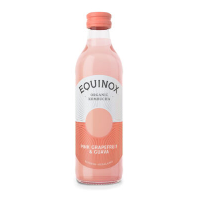 Equinox Kombucha Organic Kombucha Pink Grapefruit Guava