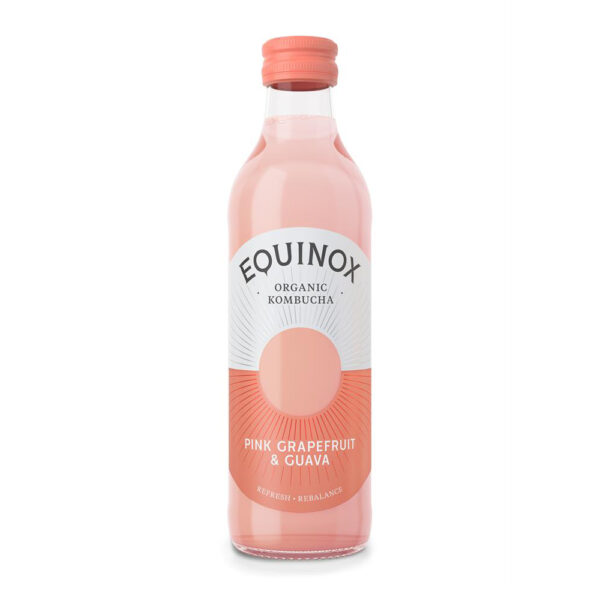 |Equinox Kombucha Organic Kombucha Pink Grapefruit Guava 275ml (Min. 4)