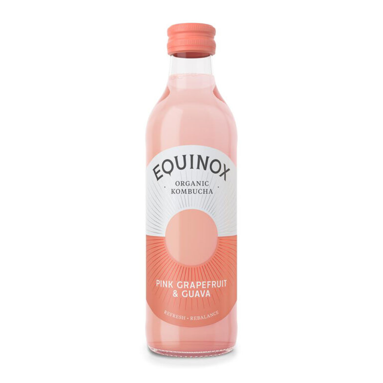 Equinox Kombucha Organic Kombucha Pink Grapefruit Guava