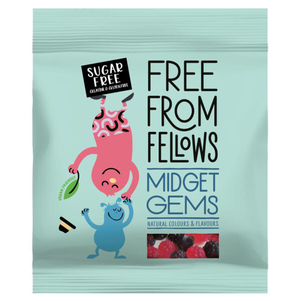 Free From Fellows Midget Gems 100g X 10|Free From Fellows Midget Gems 100g (Min. 10)|Free From Fellows Gummy Bears 100g X 10