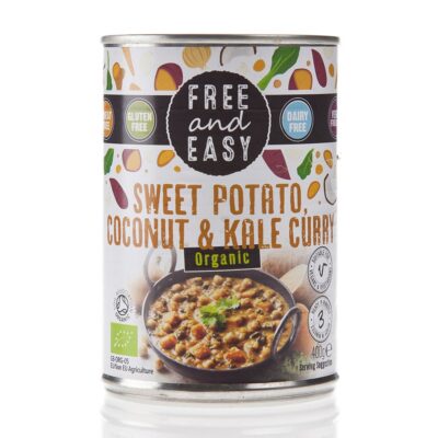 Free & Easy Organic Sweet Potato, Kale & Coconut Curry