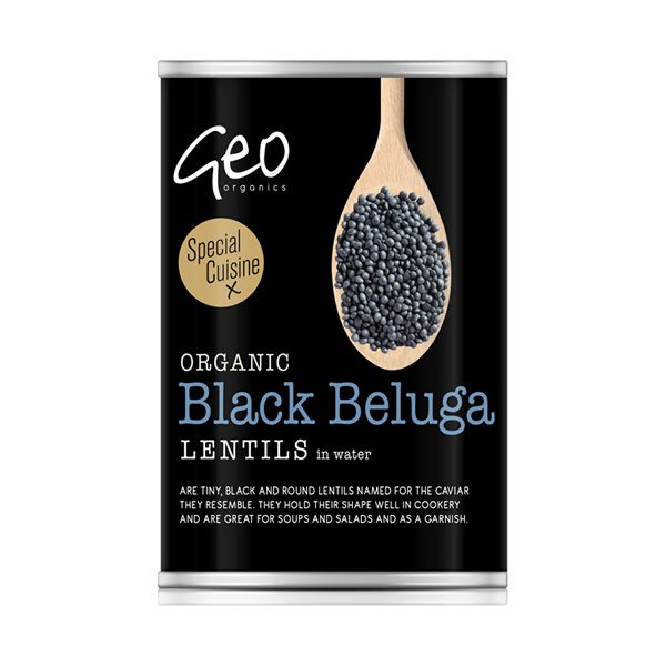 Geo Organics Black Beluga Lentils in Water 400g