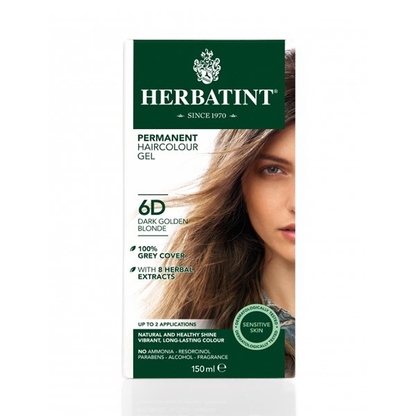 Herbatint Dark Golden Blonde Hair Colour 6D 150ml