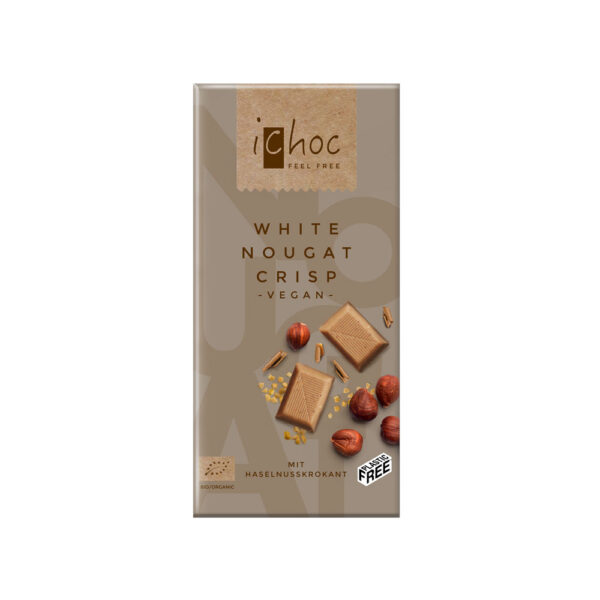 iChoc White Nougat Crisp Chocolate 80g