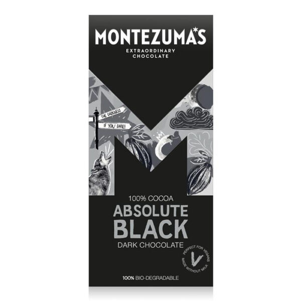 Montezumas Chocolate Dark Chocolate Absolute Black 100% Cocoa 100g