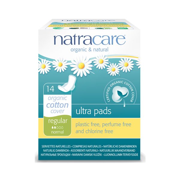 Natracare Organic Ultra Pads Regular with Wings 14 Pieces