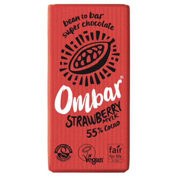 Ombar Strawberries & Cream Bar 35g X 10|Ombar Strawberries & Cream Bar 35g (Min. 10)