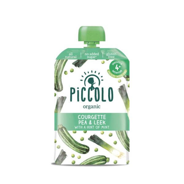 Piccolo Courgette & Pea with Mint 100g X 7|Piccolo Courgette & Pea with Mint 100g (Min. 7)|Piccolo Organic Baby Food Banana