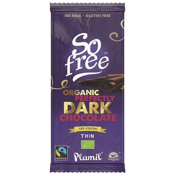 Plamil So Free Organic Perfectly Dark Chocolate 72% Cocoa 80g
