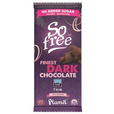 Plamil So Free No Added Sugar Finest Dark Thin Chocolate
