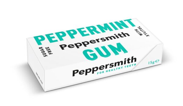 Peppersmith Peppermint 100% Xylitol Gum 15g X 12|*On Offer* Peppersmith Peppermint 100% xylitol gum 15g  (Min. 12)