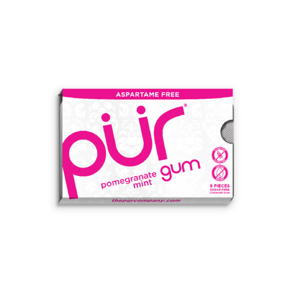 Pur Gum Pomegranate & Mint Blister Pack 9 Pieces (Min. 4)|Pur Gum Pomegranate & Mint Blister Pack 9 Pieces