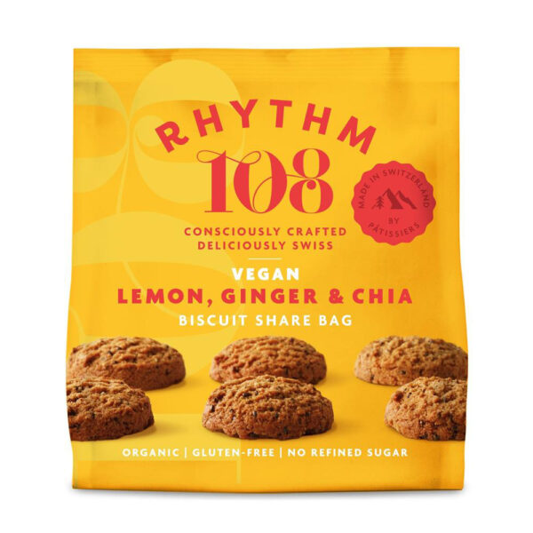 Rhythm 108 Ooh-la-la Tea Biscuit Lemon Ginger Chia Sharing Bag 135g (Min. 4)|*On Offer* Rhythm 108 Ooh-la-la Tea Biscuit Lemon Ginger Chia Sharing Bag|Rhythm 108 Ooh-la-la Tea Biscuit Lemon Ginger Chia Sharing Bag (Min. 4)