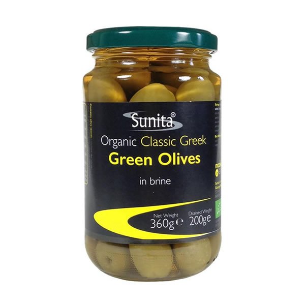Sunita Organic Green Olives 250g