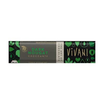 Vivani Dark Nougat Croccante Chocolate Bar