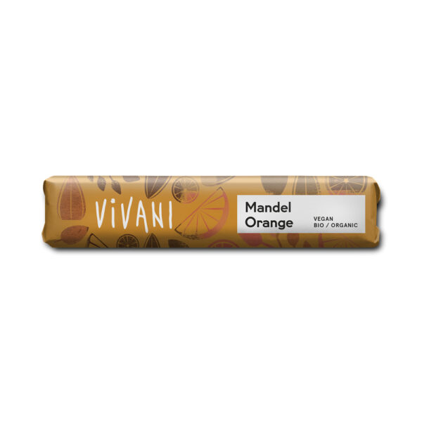 Vivani Almond Orange Rice Chocolate Bar 35g (Min. 6)|Vivani Almond Orange Rice Chocolate Bar 35g|*On Offer* Vivani Almond Orange Rice Chocolate Bar 35g