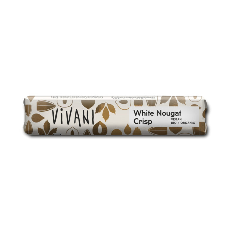 Vivani White Nougat Crisp Rice Chocolate Bar