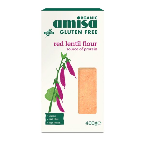 Amisa Red Lentil Flour Gluten Free Organic 400g