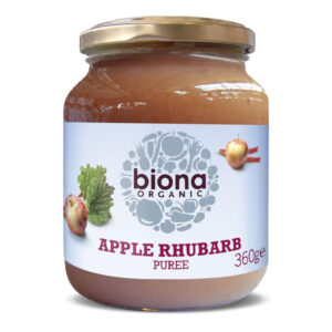 Biona Organic Apple & Rhubarb Puree No Added Sugar 360g (Min. 2)