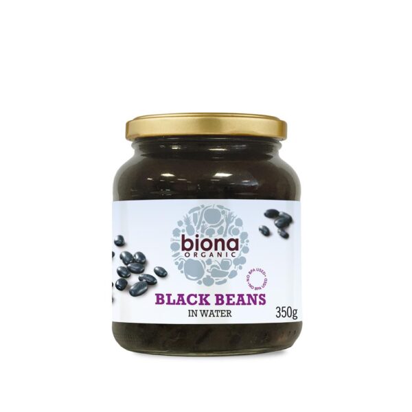 Biona Organic Black Beans in Glass Jar 350g (Min. 2)