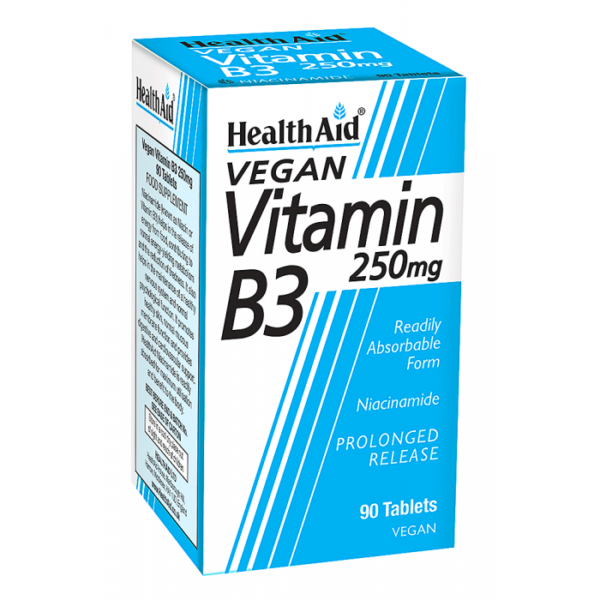 HealthAid Vitamin B3 (Niacinamide) 250mg Prolonged Release 90 Tablets