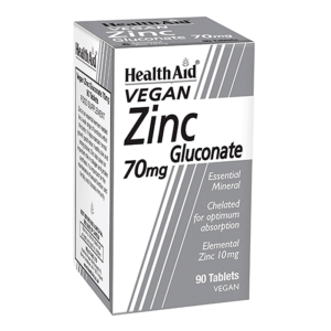 HealthAid Zinc Gluconate 70mg (10mg elemental Zinc) 90 Tablets