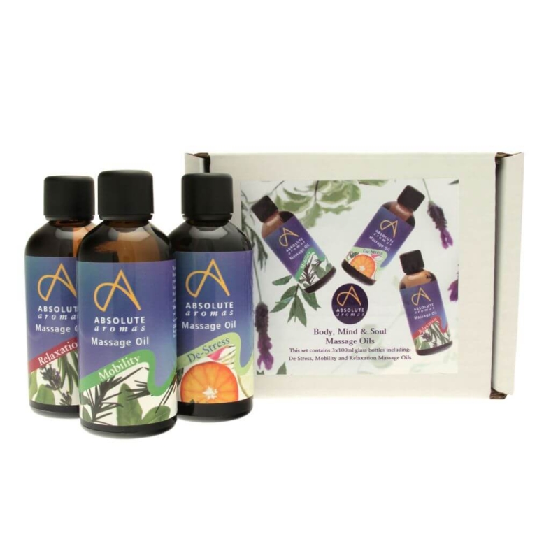 Absolute Aromas Body Mind & Soul Massage Oils Set Of 3 X