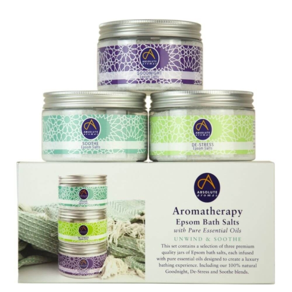 Absolute Aromas Epsom Salt Set Unwinding 300g X 3