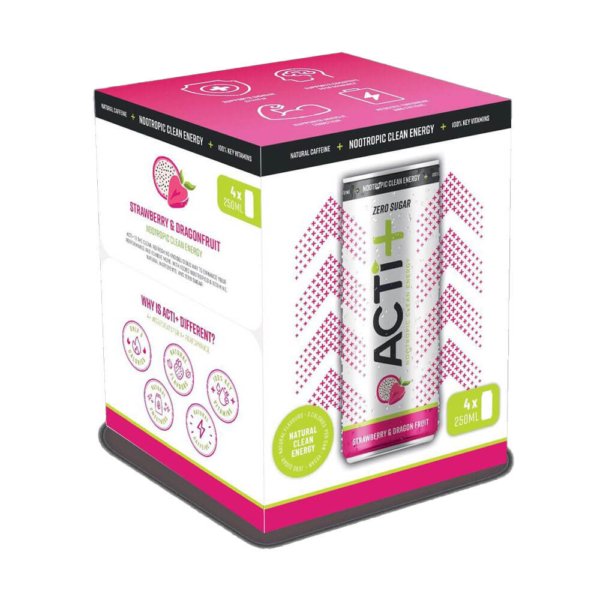 ACTIPH Water Acti+ Strawberry & Dragonfruit Natural Energy Drink