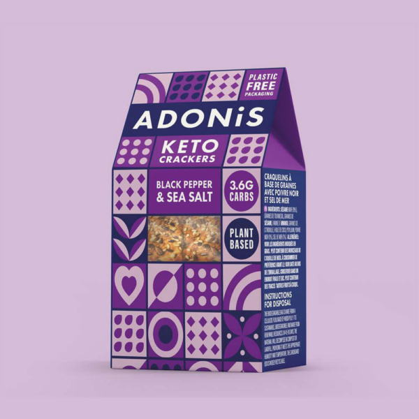 Adonis Keto Black Pepper & Sea Salt Crackers 60g