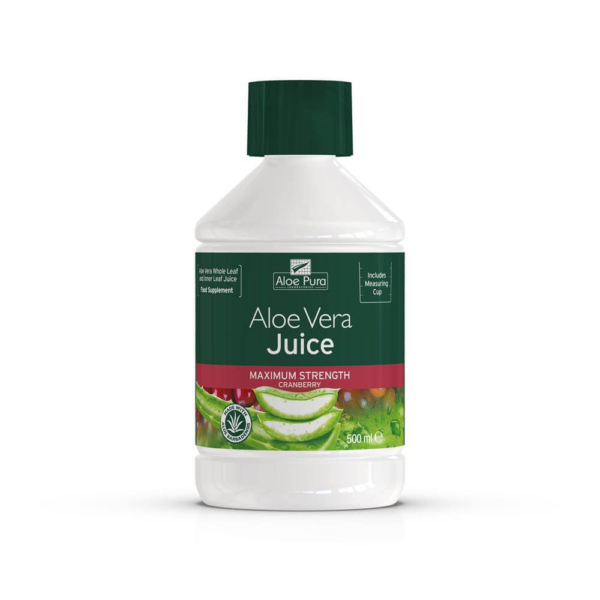 Optima Aloe Pura Aloe Vera Juice Max-Strength Cranberry 500ml