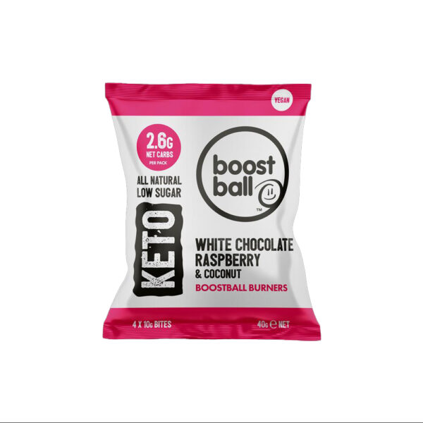 Boostball Keto White Chocolate & Raspberry Burners 40g (Min. 6)