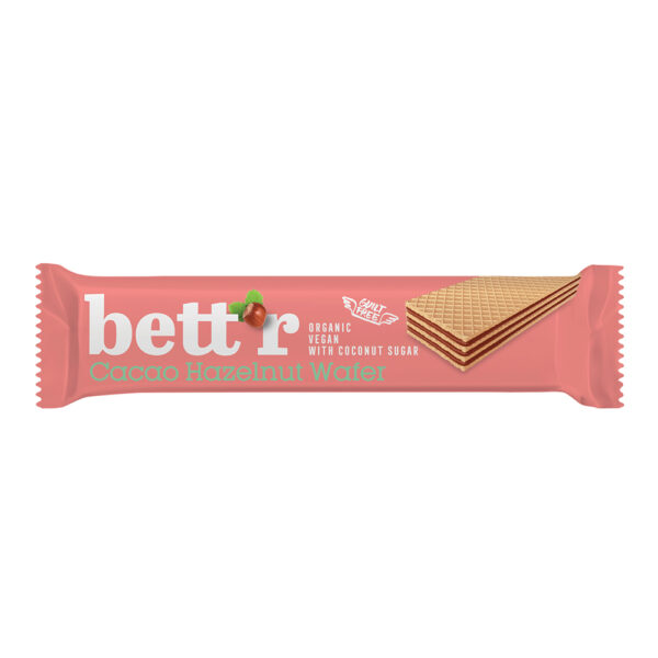 Bettr Organic Hazelnut Cacao Cream-Filled Wafer 30g X 20